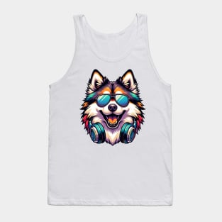 Norrbottenspets as Smiling DJ with Headphones and Sunglasses Tank Top